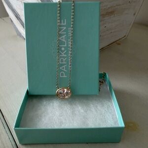 Park Lane Oval Crystal Gold Pendant Necklace